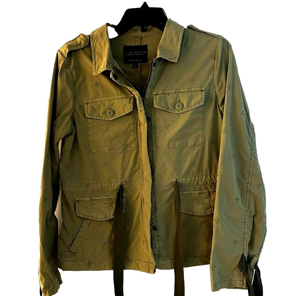 Sanctuary Women’s Utility Cargo Jacket Olive Green Tactical Military Size XSmall